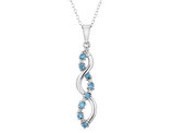 1/3 Carat (ctw) Blue Topaz Infinity Pendant Necklace in Sterling Silver with Chain